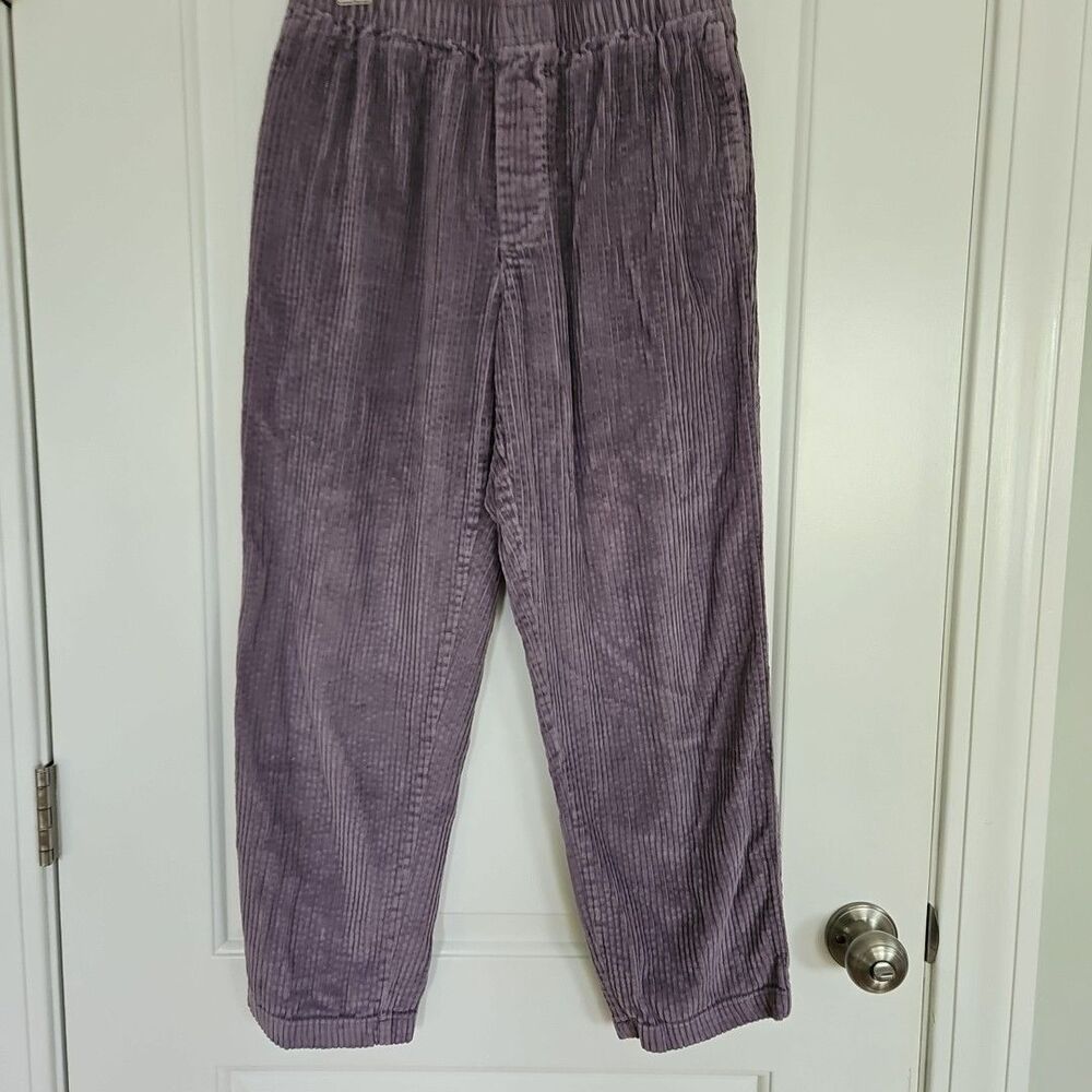 Urban Outfitters Women's Lilac Small High Rise Cropped Wide‎ Leg Corduroy Cargo